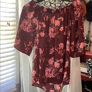 Floral off shoulder top